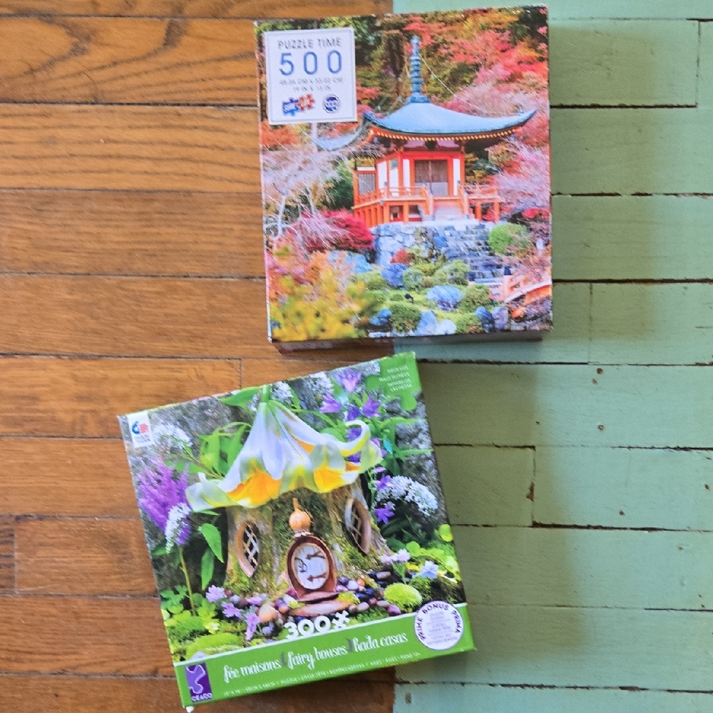 Jigsaw Puzzle Bundle- Ceaco Fairy House & Traditional Japanse Pagoda